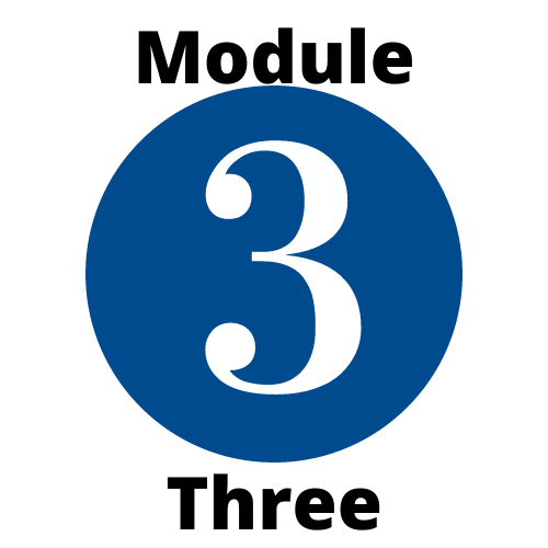 The number three in a blue circle